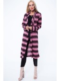 Burgundy and pink striped cardigan MP16152 - Online store - Boutique